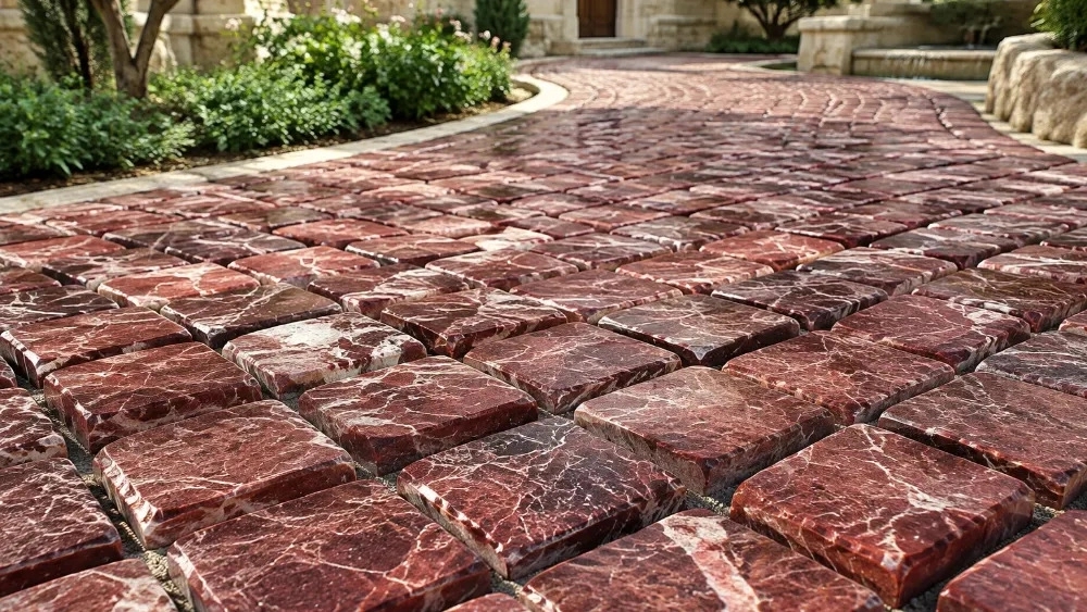 Investigating the characteristics and durability of Bajestan red marble
